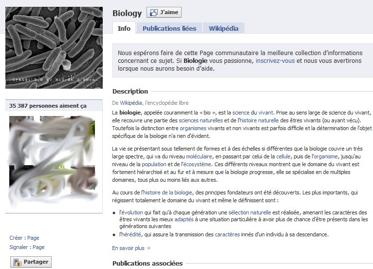 Wikipedia intégré à Facebook