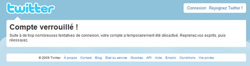 Erreur connexion Twitter